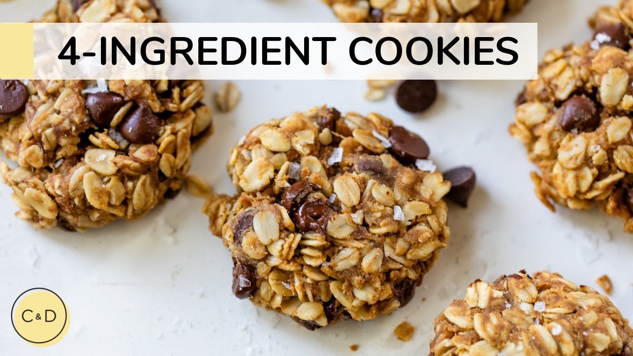 4 INGREDIENT PEANUT BUTTER OATMEAL COOKIES | healthy oatmeal breakfast cookies | Clean & Delicious