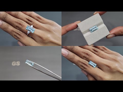 Aquamarine baguette cut 3.64 carats, Madagascar  Video  № 1