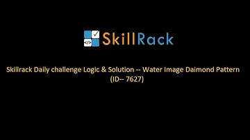 Skillrack Daily challenge Logic and solution -- Water Pattern(ID--7627)