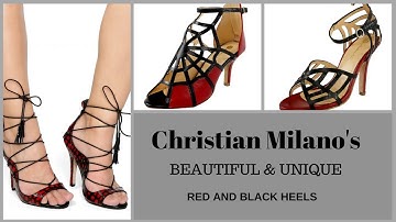 Christian Milano - How To Make High Heels - BEAUTIFUL & UNIQUE RED MIX BLACK HEELS
