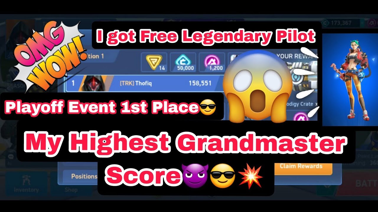My Highest Grandmaster Score😱PLAYOFF 1ST PLACE😎GOT FREE LEGENDARY