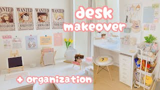 aesthetic desk makeover 🌷 : desk organization + stationery finds !!