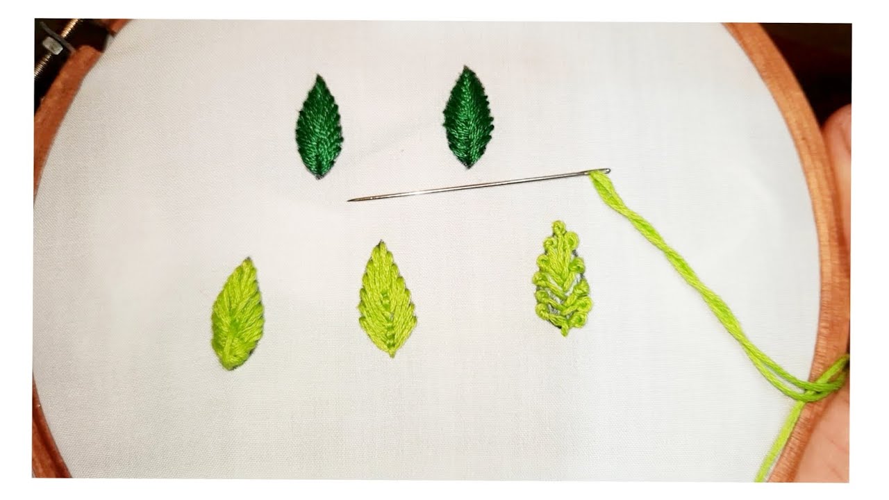 Hand Embroidery For Beginners Very Easy Five Types Of Leaves hand-embroidery-for-beginners-very-easy-five-types-of-leaves