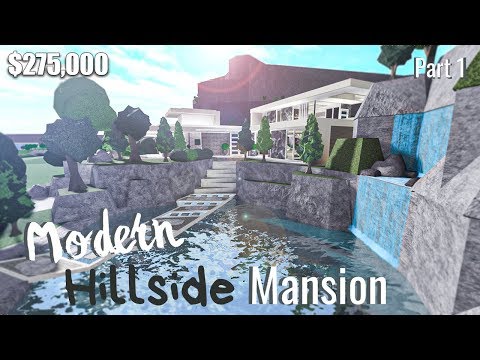Bloxburg Modern Hillside Mansion House Build Roblox Part 1 2 Youtube - videos matching roblox bloxburg modern hill mansion