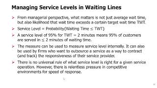 Topic 08 - 10. Managing Service Levels in Waiting Lines
