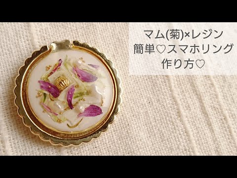 Uvレジン マム 簡単 可愛いを詰め込んだスマホリングを作る 愛知県田原市産マム 菊 使用 Youtube