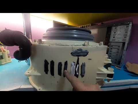 Чем заклеить Бак стиральной машины LG