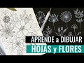 CÓMO DIBUJAR HOJAS y FLORES (súper fácil)