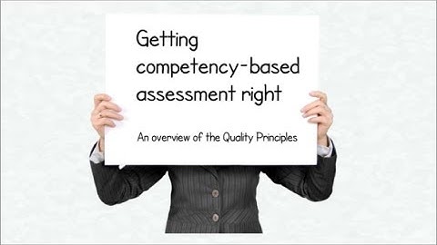 Getting Competency-based assessment right