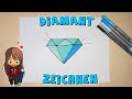 Diamant einfach malen fr kinder  ab 5 jahren  malen mit evi  deutsch