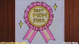How to draw mothers day ribbon | Mothers day art