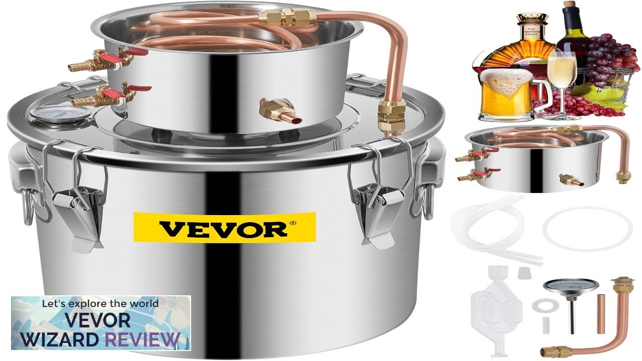 VEVOR Alcohol Still 5 Gal 21L Stainless Steel Water Alcohol Distiller Copper Review