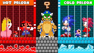 Bowser Locked Famlily Mario and Sonic Hot vs Cold Challenge in Prison!