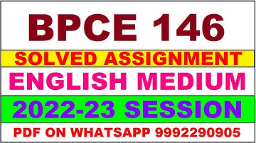 bpce 146 solved assignment 2022-23 | bpce 146 solved assignment in english 2022-2023 | bpce 146 2023
