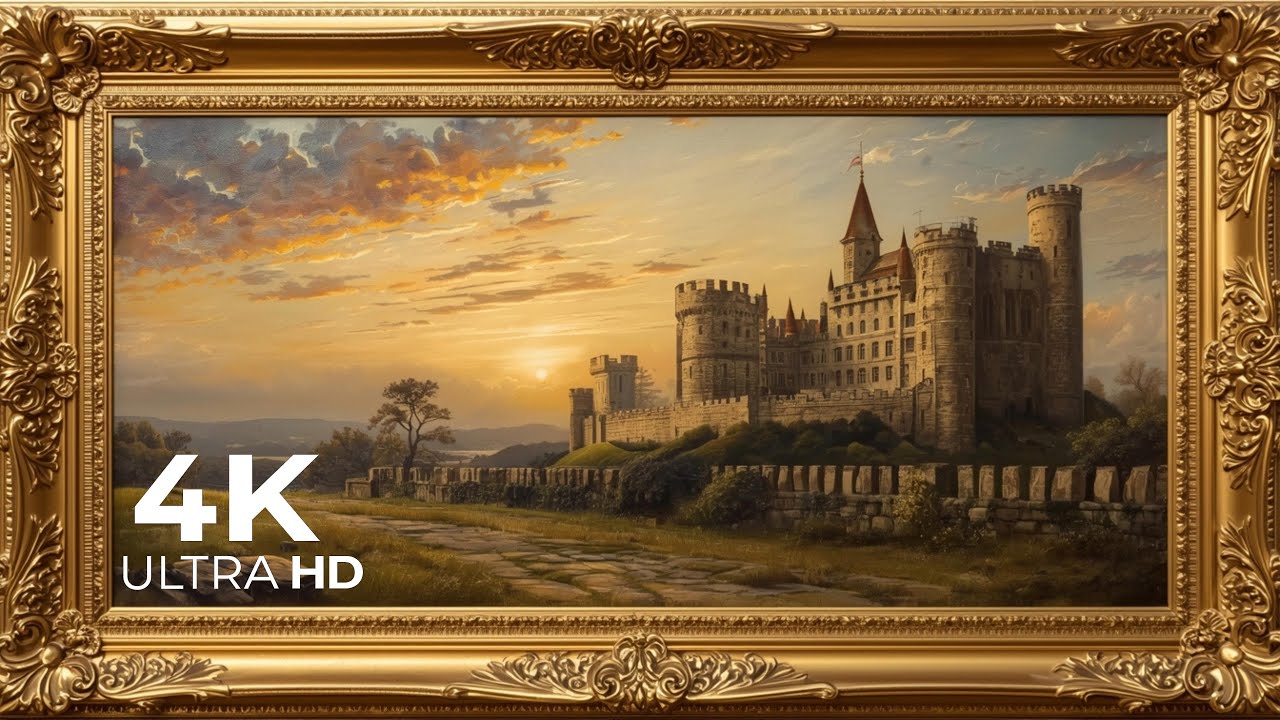 Golden Hour Fortress View | 4K Scenic TV Screensaver