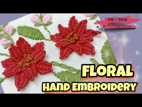 Flowers Hand Embroidery Tutorial || Flowers Embroidery For Beginners || DIY Floral Hand Embroidery