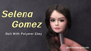 make a doll for selena marie gomez with polymer clay art #selenagomez #art #sculpture