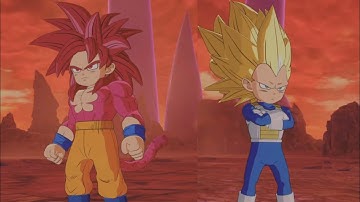 Mini Ssj4 Goku vs Mini Ssj3 Vegeta - Dragon ball sparking zero