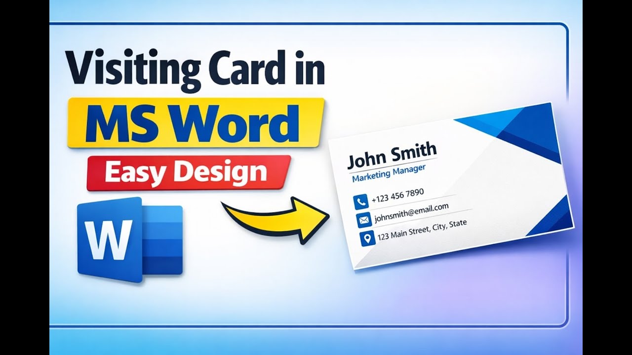 Visiting Card Design in MS Word | Professional Business Card Design | Step by Step