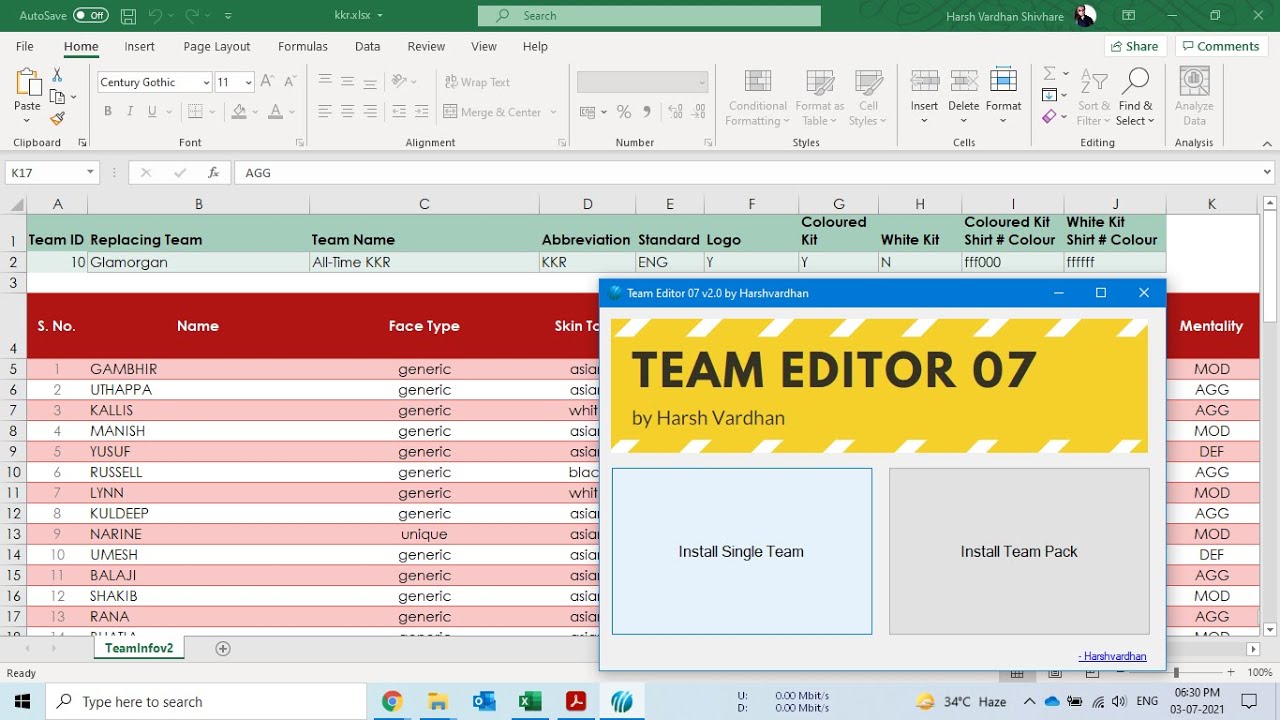 How To Edit Teams In Cricket 07 Using MS Excel Team Editor 07 V2 0 How To Edit Teams In Cricket 07 Using MS Excel Team Editor 07 V2 0