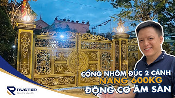 CỔNG NHÔM ĐÚC 2 CÁNH 600KG - ĐỘNG CƠ ÂM SÀN RUSTER | Ruster Việt Nam