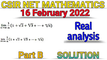 CSIR  NET MATHEMATICS || 16 FEBRUARY 2022 || REAL ANALYSIS || SOLUTION