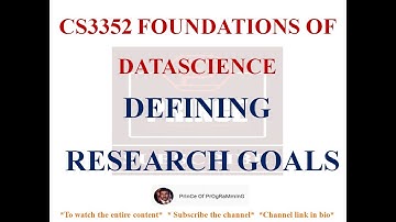 DEFINING RESEARCH GOALS NOTES - CS3352  FOUNDATIONS OF DATASCIENCE  NOTES - 2021 REGULATION CSE