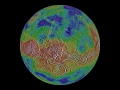 Топографическая карта Венеры на сфере.