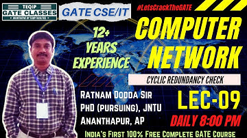 Lec-09 | CS/IT | Computer Network by Ratnam sir | Cyclic Redundancy Check | Let