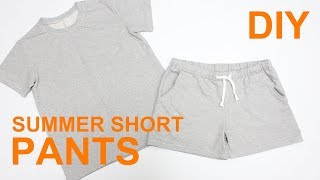 DIY easy summer short Pants | How to draw sewing Pattern [sewingtimes]