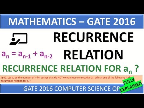 GATE 2016 CS Q2. Let an be the number of n-bit strings that do NOT contain two consecutive 1s.