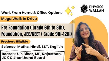 Physics Wallah Hirings 2025 | Work From Home Jobs | Walk-In Drive | Freshers Eligible | Jobs 2025 |