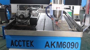 Acctek AKM6090 mini cnc router machine with rotary engraving