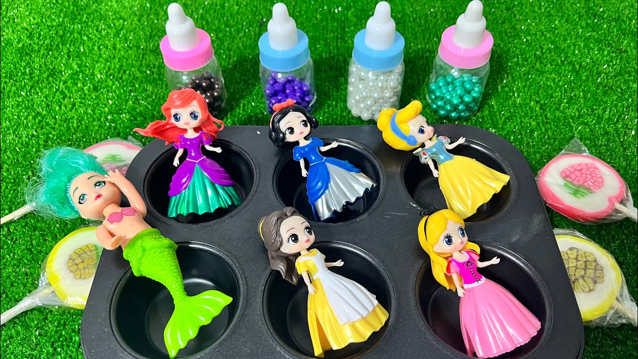 Satisfying Video I How to make Glossy Lolipops in to Heart Pool AND Rainbow Painted Cutting ASMR 