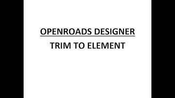ORD - MicroStation - 9.10 - Trim to Element