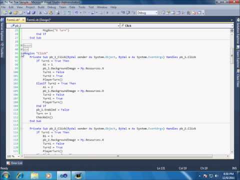 How to: Tic Tac Toe in VB 2010