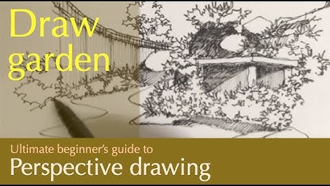 Perspective Drawing : Draw a garden in multi-point perspective. #shorts