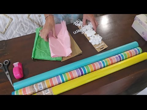ASMR Gift Wrapping Paper Sounds.. (No talking)