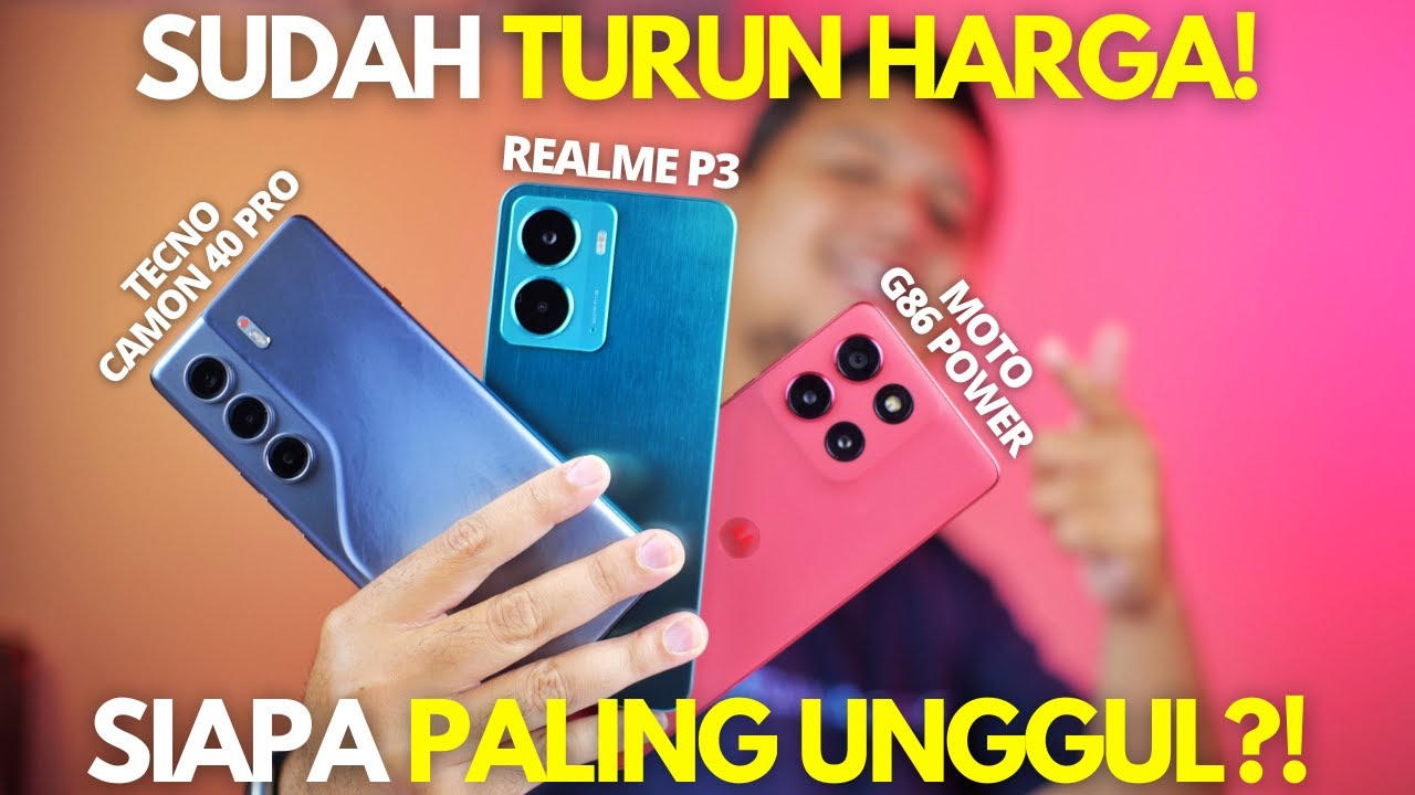 PENENTUAN RAJA 3 JUTAAN?! VERSUS Tecno Camon 40 Pro vs Realme P3 vs Motorola G86 Power, SENGIT BRO!