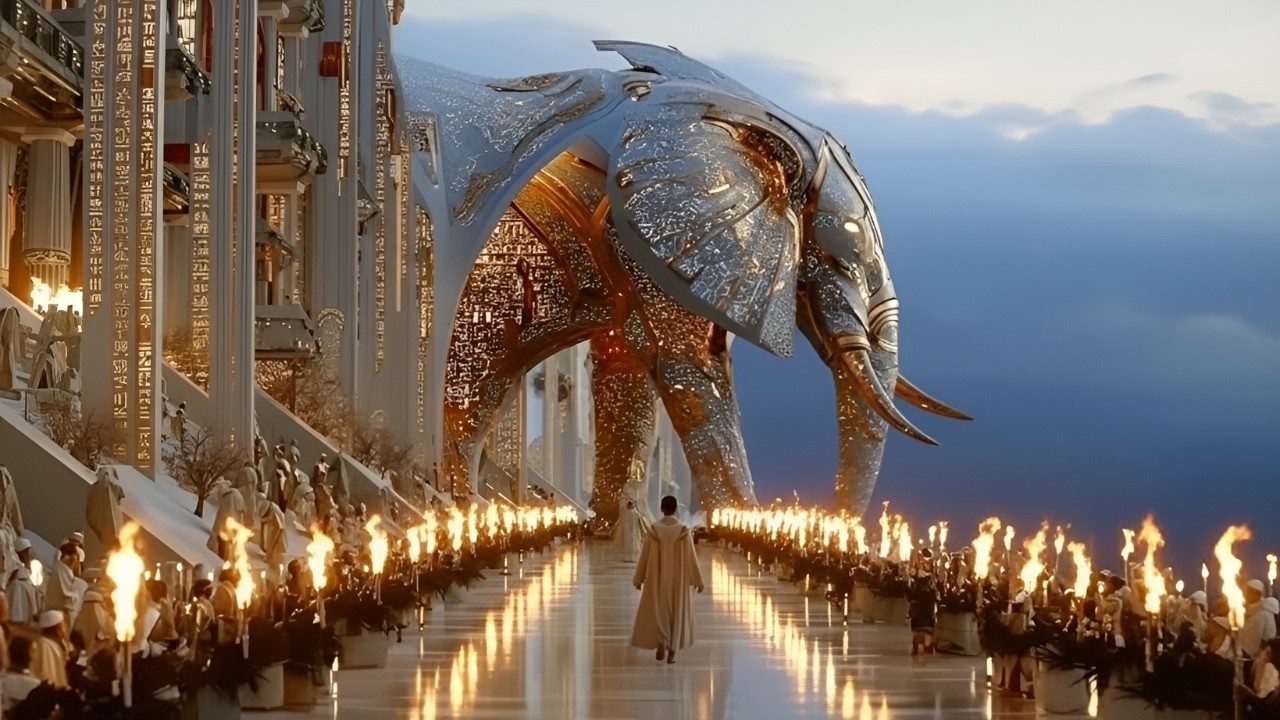 Anubis Over the Golden Megacity | Ancient Egypt Meets Futuristic Armada (4K Cinematic Sci-Fi)