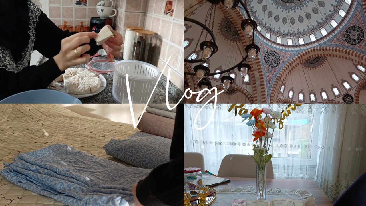 Sessiz vlog,🌙 Günlük temizlik🫧 Tarihi cami gezdik Çamaşırlarla geçen bir günüm kendim peynir yaptım 