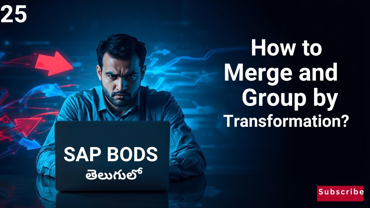 Как выполнить слияние и группировку с помощью преобразования (объяснение на телугу) в SAP BODS 20...