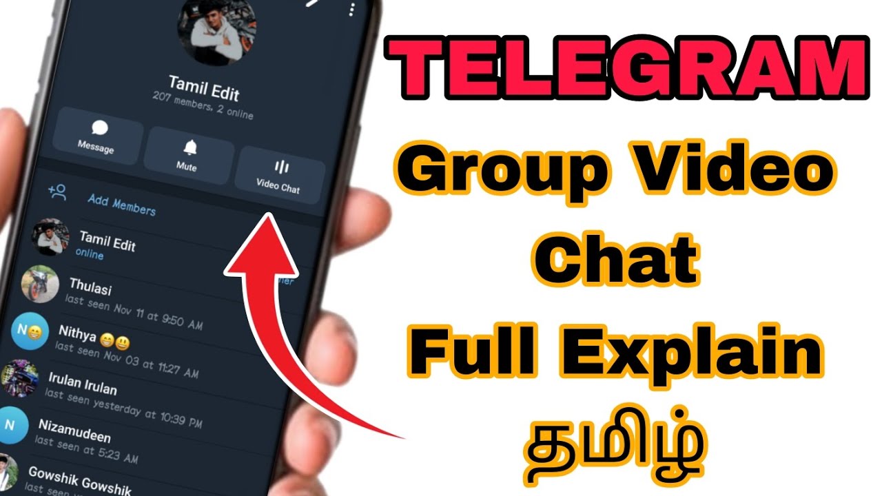 Telegram group video chat option full explain in Tamil