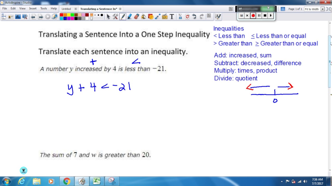 translating-a-sentence-into-a-one-step-inequality-youtube