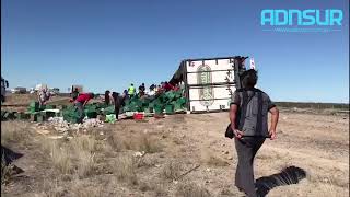 VOLCÓ UN CAMIÓN CON LÁCTEOS