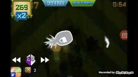 2 and a half minutes of Fruit Ninja, but I edited it with GameGuardian to make it faster!