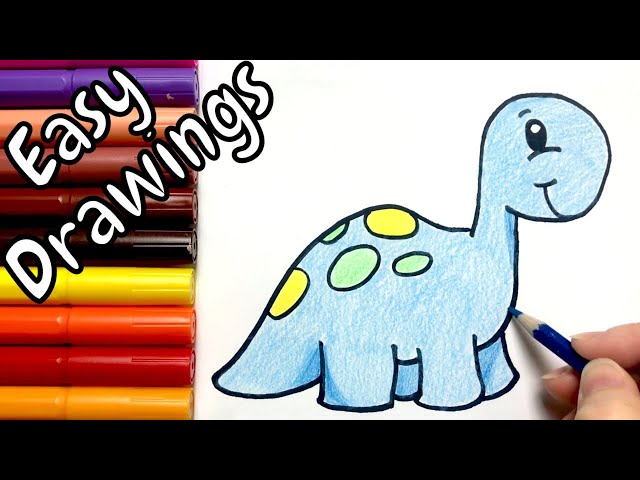 Cute dinosaur coloring pages for kids learn to draw 8075238 Vector Art at  Vecteezy