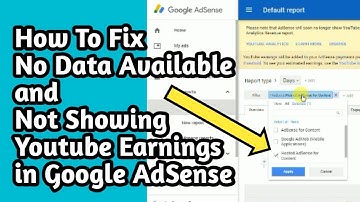 No Data Available | Google AdSense No Data available and not showing Youtube Earnings Problem Solved
