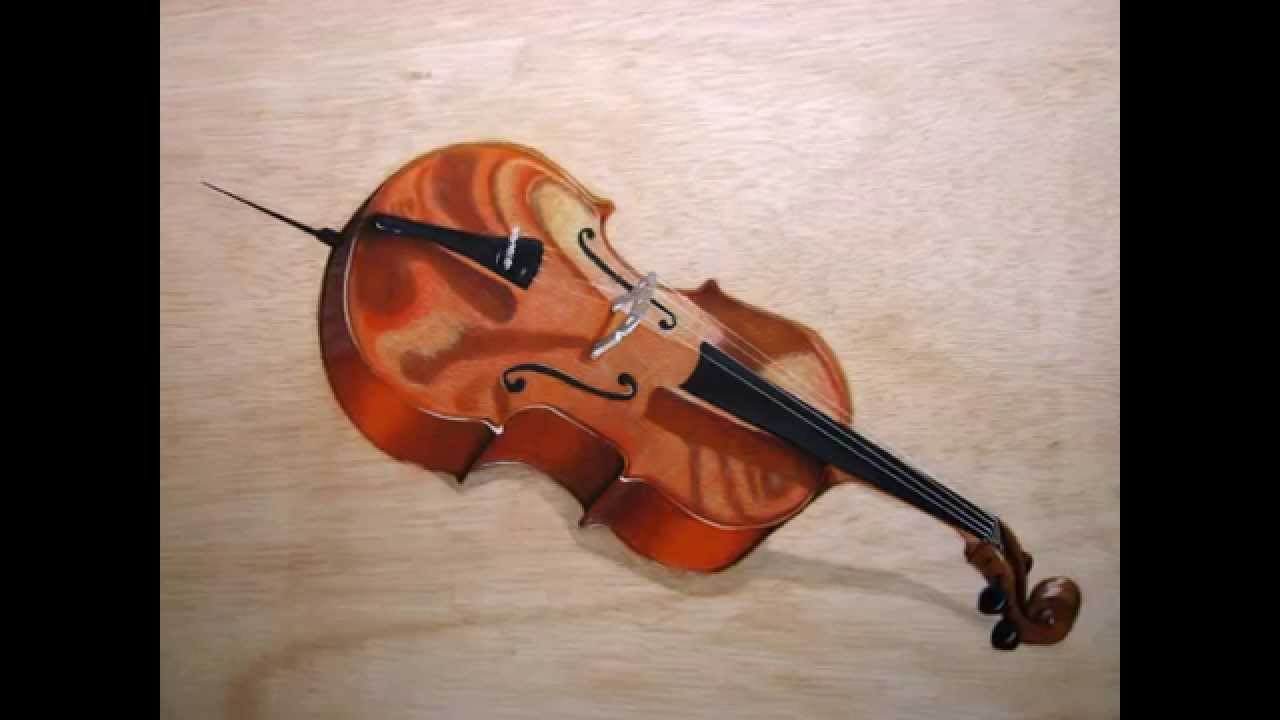 Speed Drawing Violoncelle Dessin Sur Bois Youtube