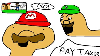Mario and Luigi get confronted by the I.R.S